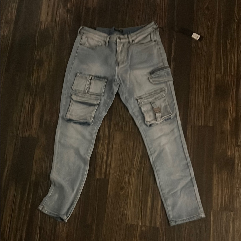 Stylish Light Blue Cargo Jeans